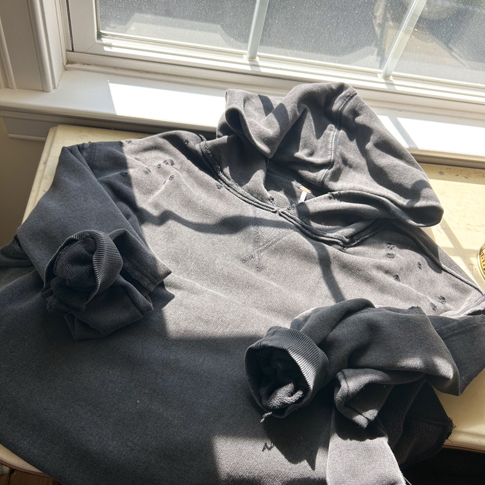 Gray Distressed Hoodie
